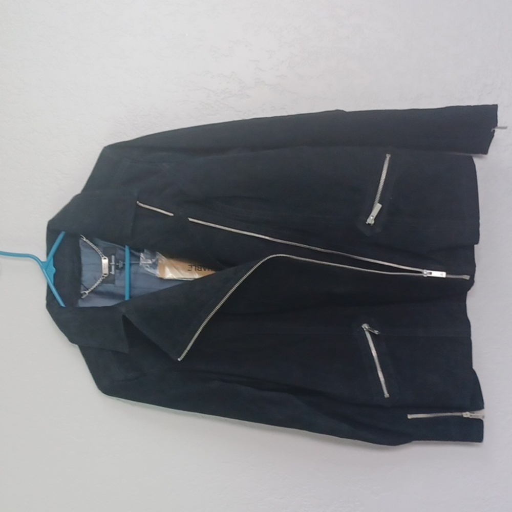 Dennis Basso Suede Jacket Washable Leather size S